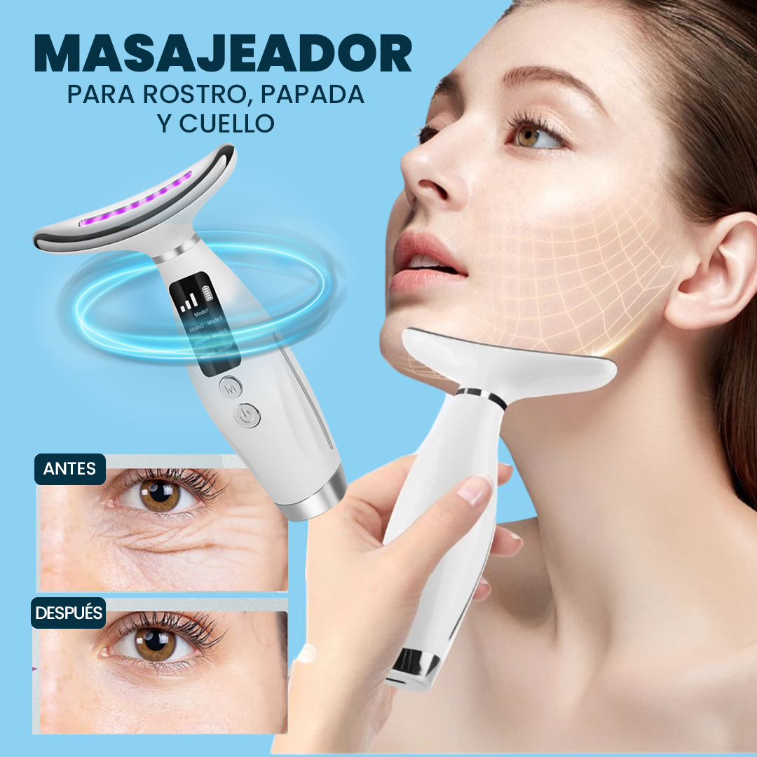 Masajeador Facial y de Cuello Con Luz UV- Cuidado Inteligente