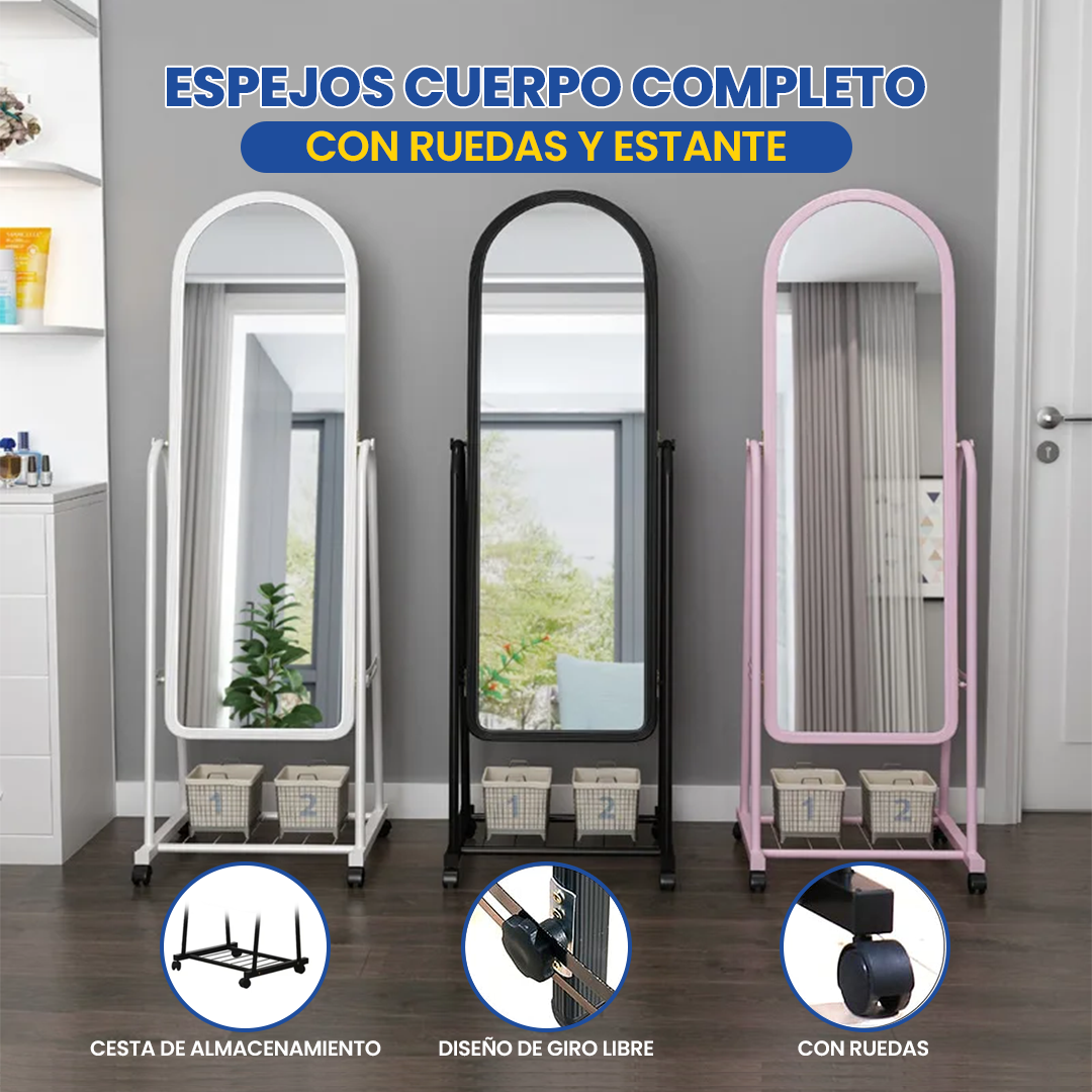 Espejo Premium Con Rueditas