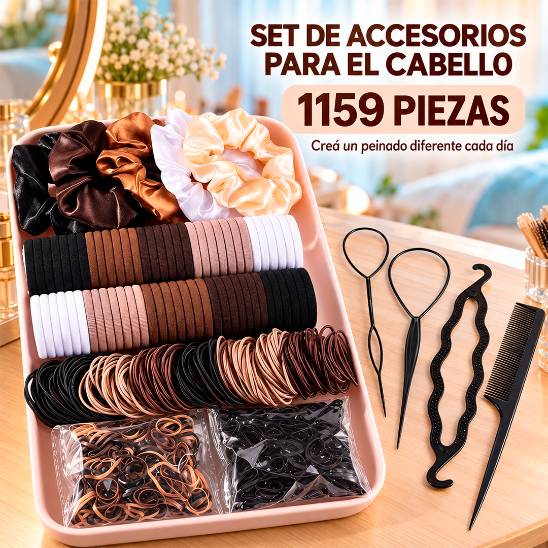 Set de accesorios para el cabello de 1159 piezas
