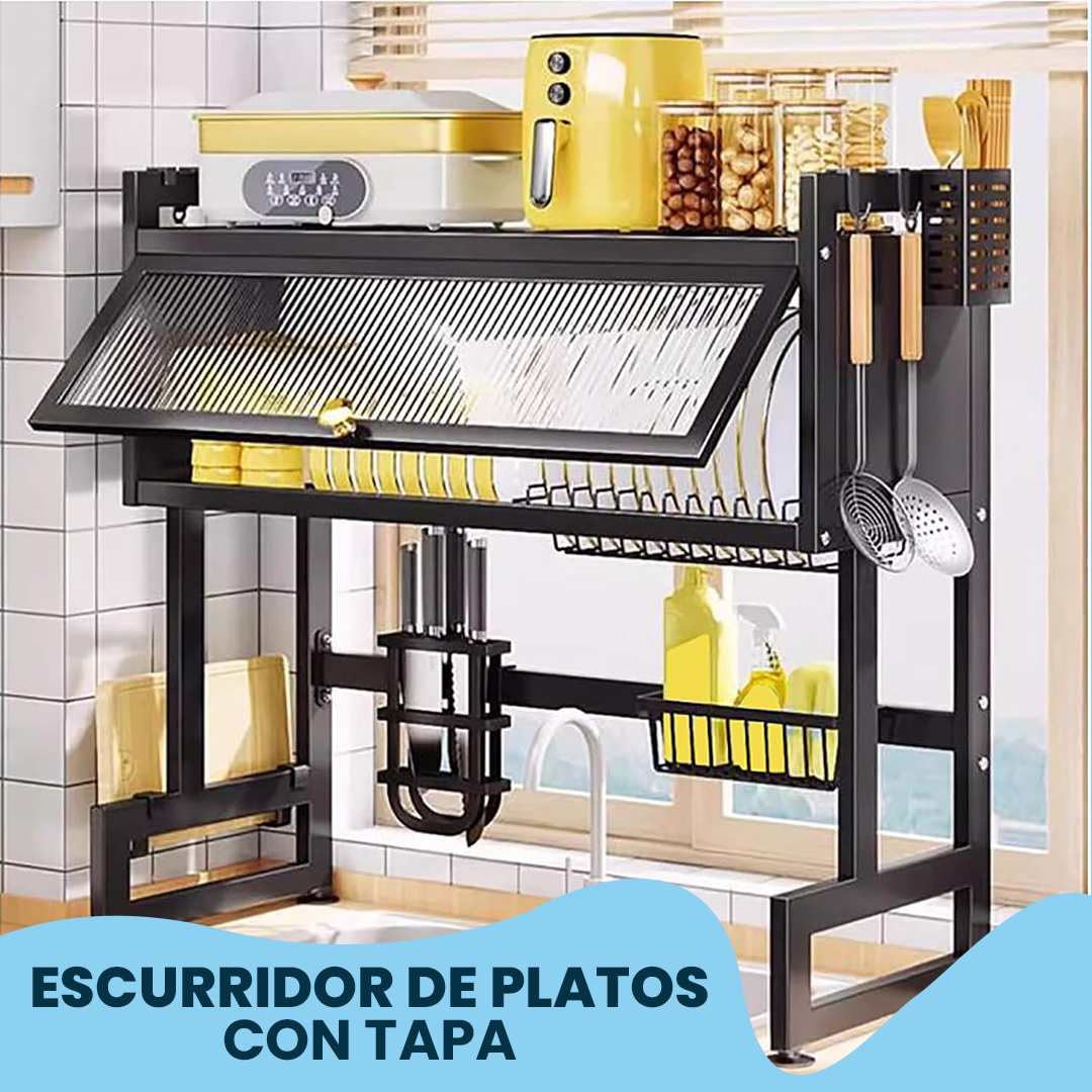 Escurridor de Platos de Acero al Carbono con Puerta Abatible