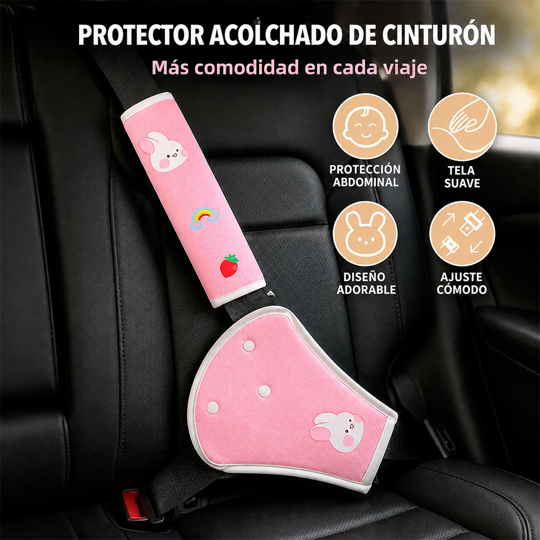 Protector Acolchado de Cinturón de Seguridad Infantil 2 en 1