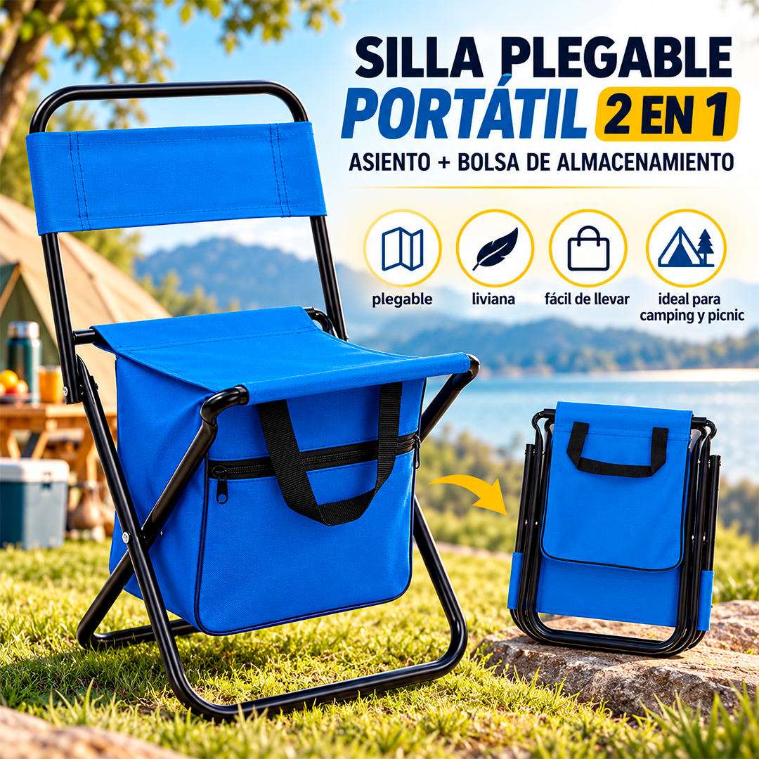 Silla Plegable Portátil 2 en 1