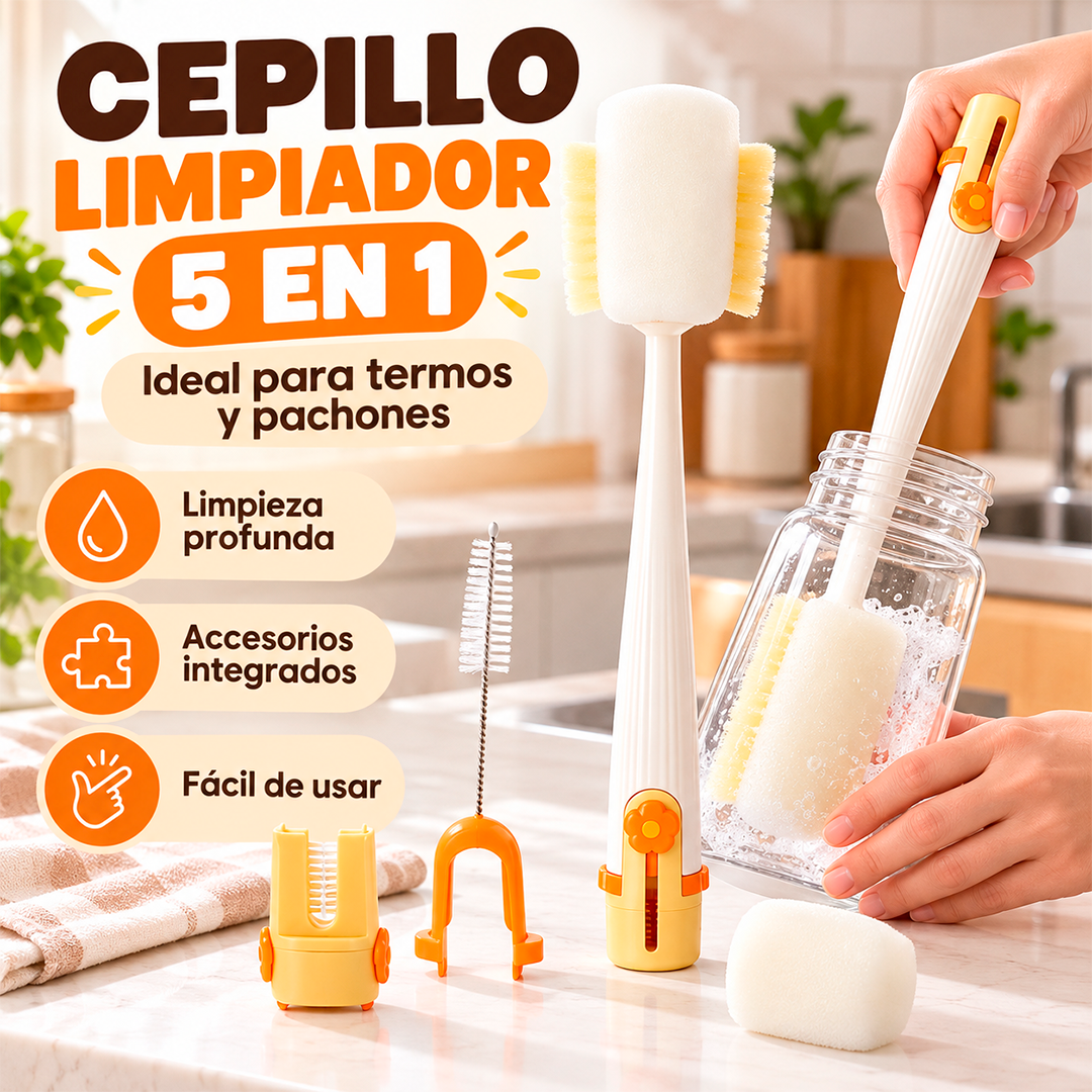 Cepillo Limpiador de Termos y Pachones 5 en 1