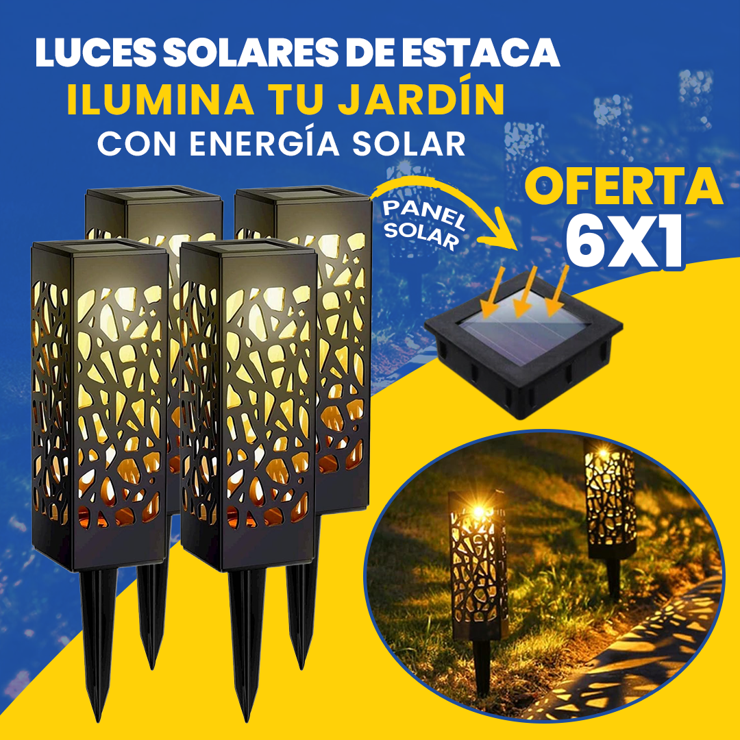 Luces Solares de Estaca Para Jardín PROMO 6X1