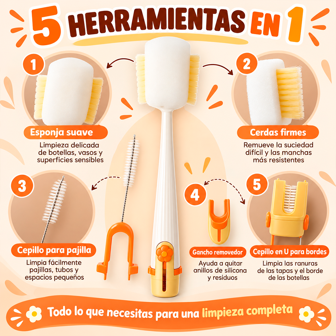 Cepillo Limpiador de Termos y Pachones 5 en 1