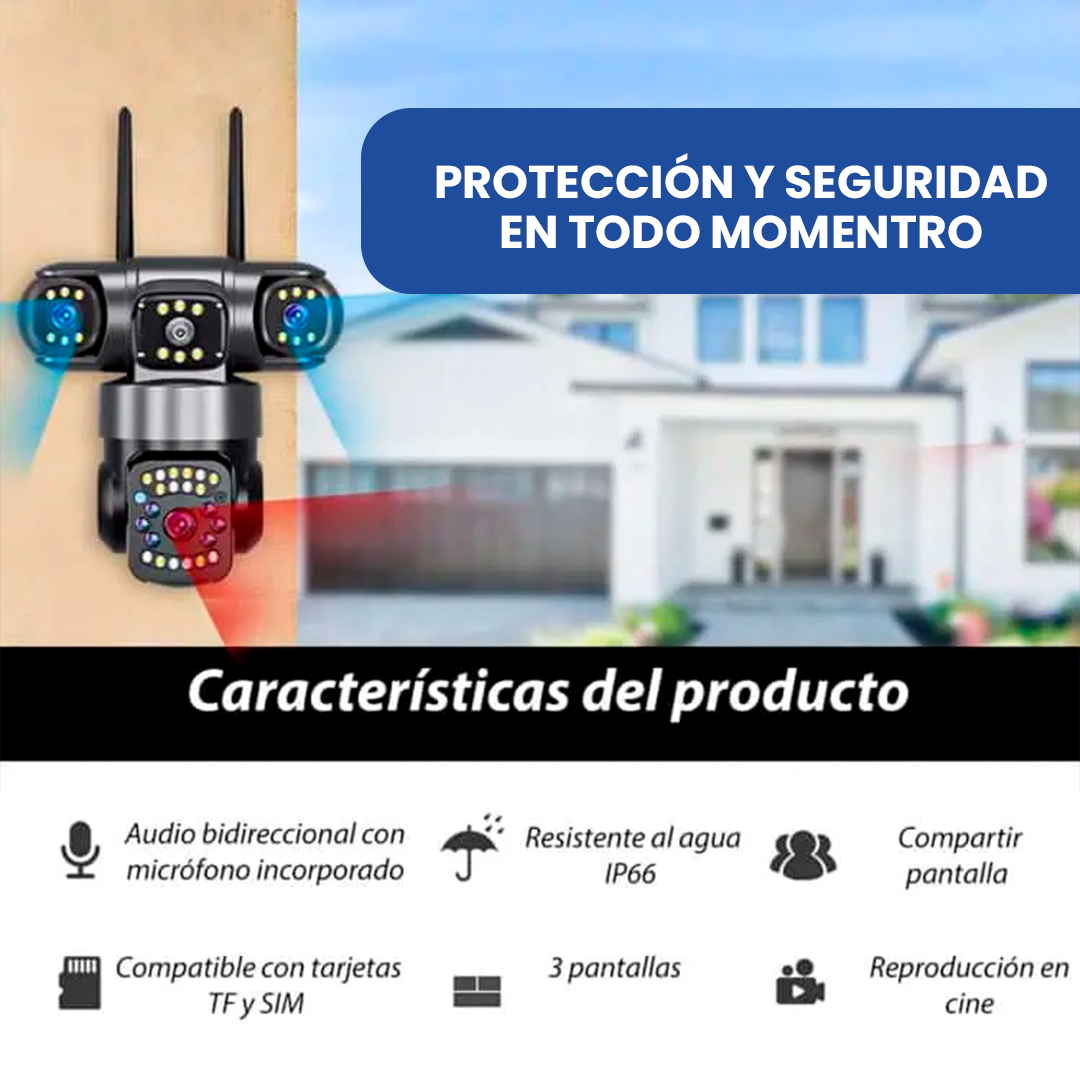 Cámara Wifi Inteligente - Triple Lente Visión HD