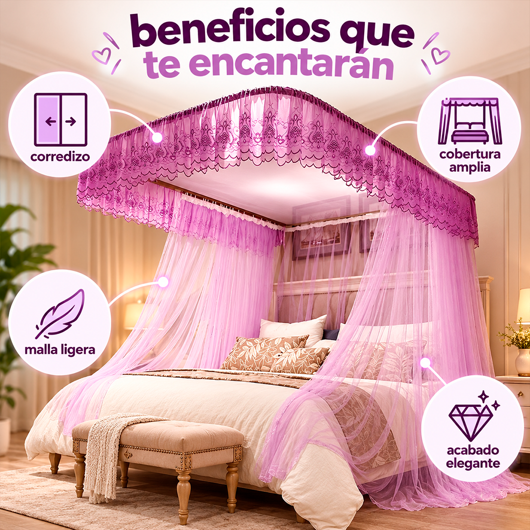 Mosquitero 360° Corredizo de Lujo para Cama