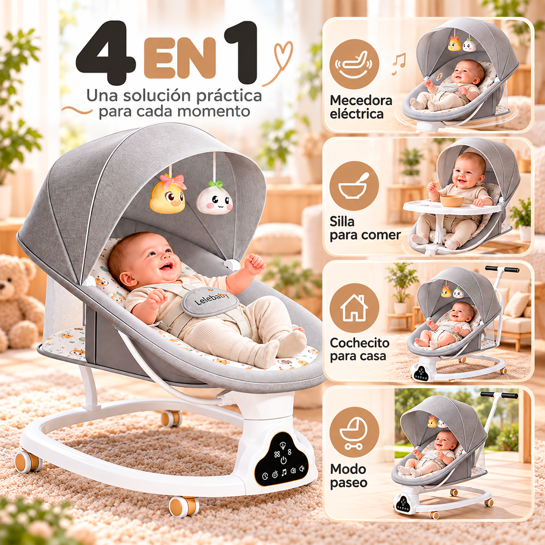 Silla Mecedora Eléctrica 4 en 1 Para Bebés
