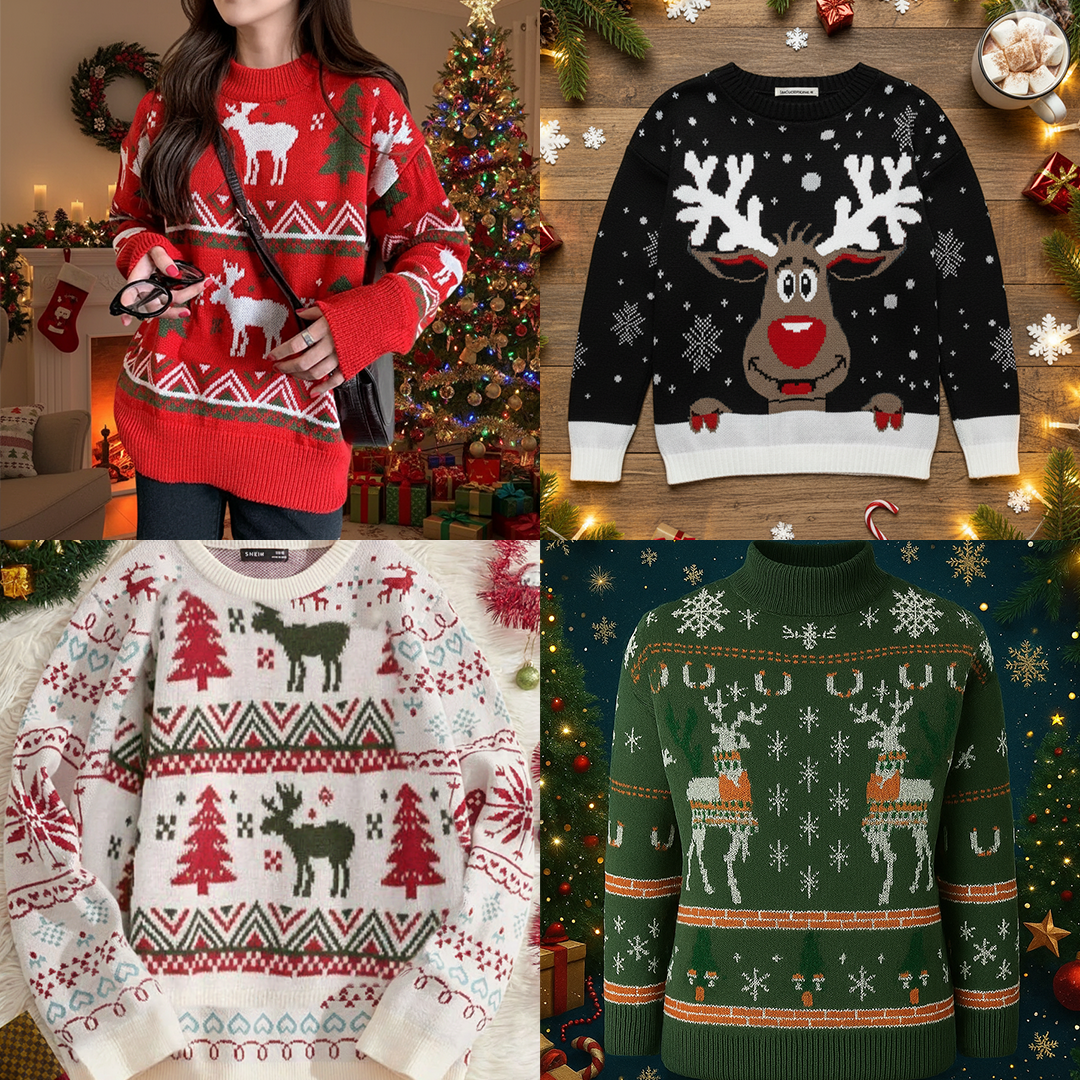 Suéter + Gorro Navideño Con Luces