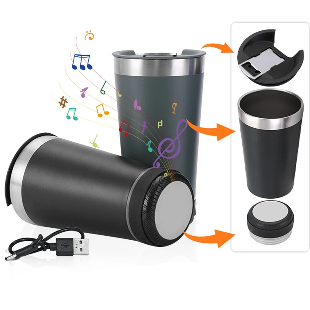 Vaso Térmico con Bocina Bluetooth