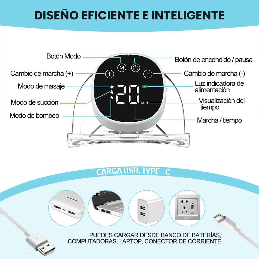 Extractor de Leche Portátil Inalámbrico