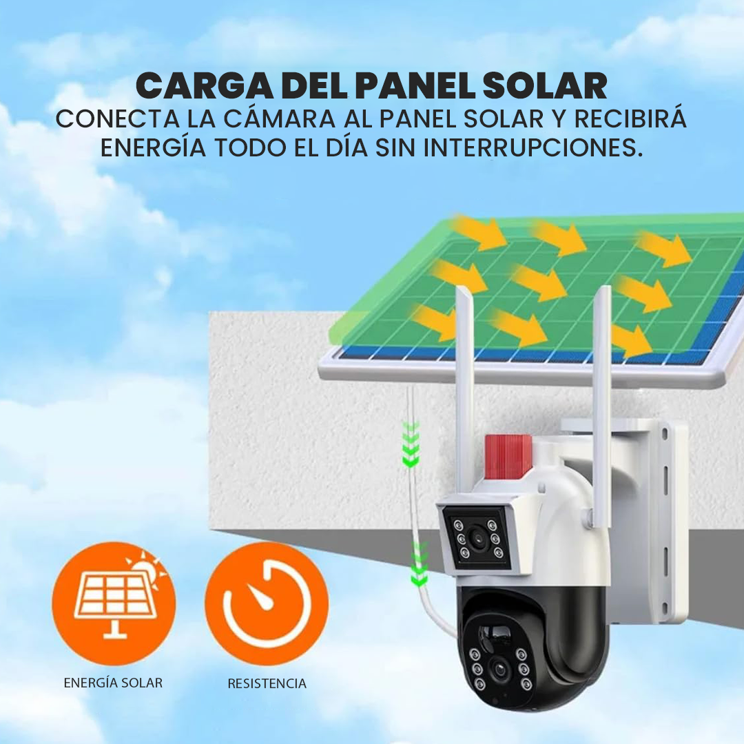 Cámara Con Panel Solar y Micrófono