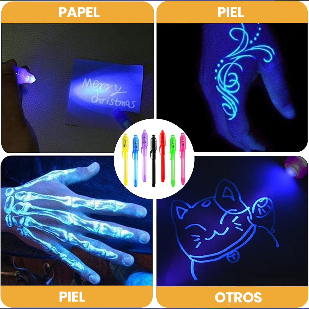 Lápiz de Tinta Invisible con Luz UV - PROMO 6X1