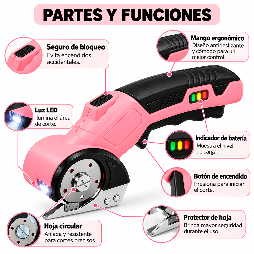 Tijera Eléctrica Multifuncional Recargable