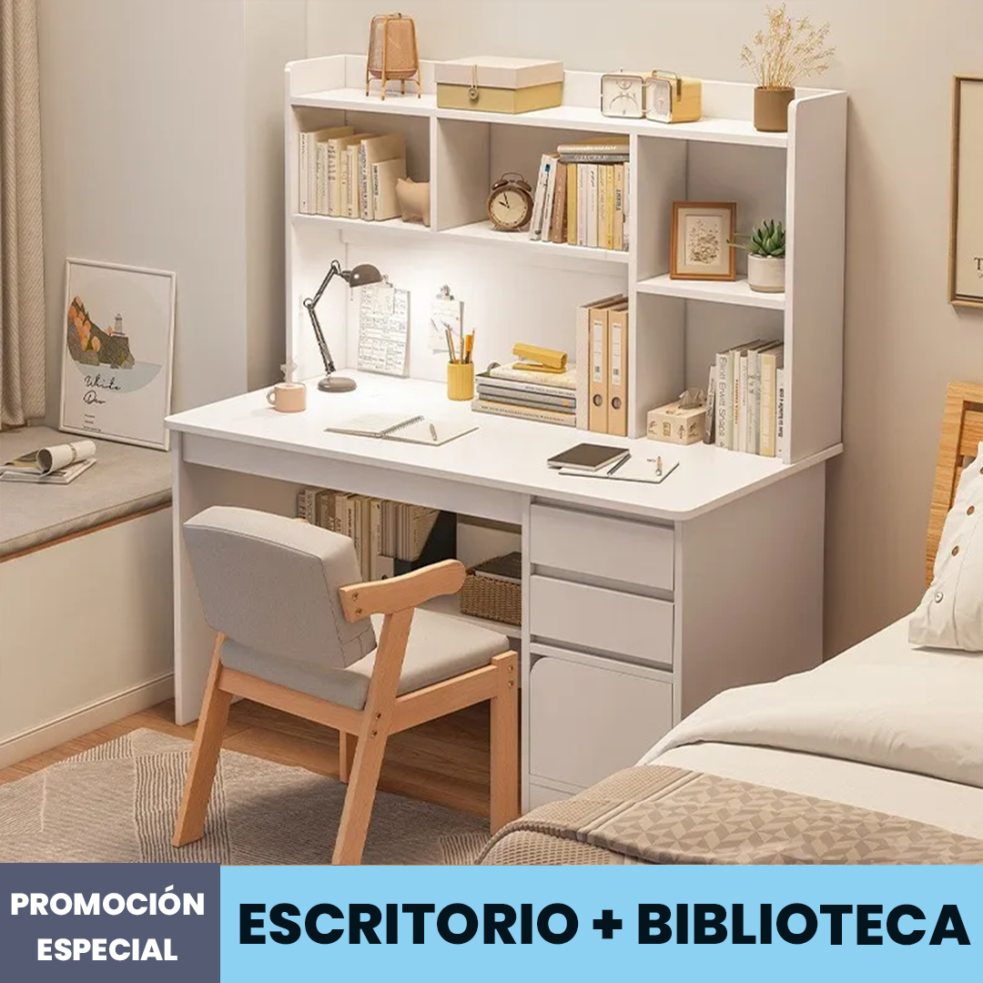 Mueble 2 en 1 - Escritorio Más Biblioteca