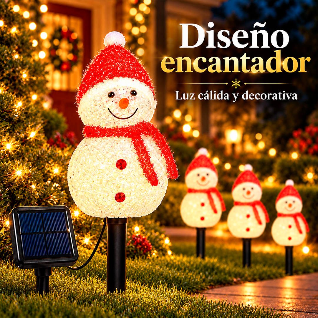 Muñecos de nieve con luces solares