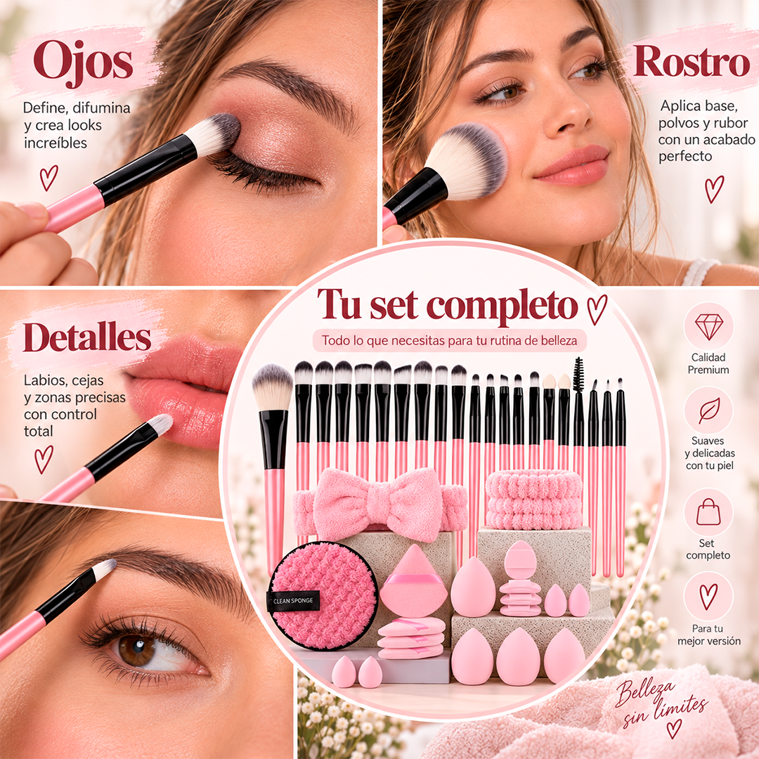 Kit Completo de Brochas + Esponjas + Accesorio