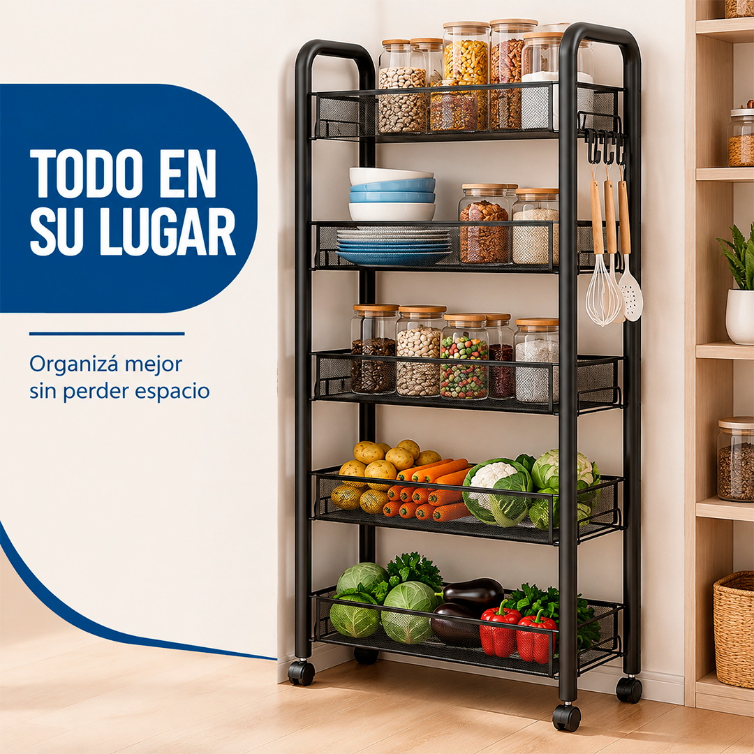 Carrito Organizador de 5 Niveles con Ruedas