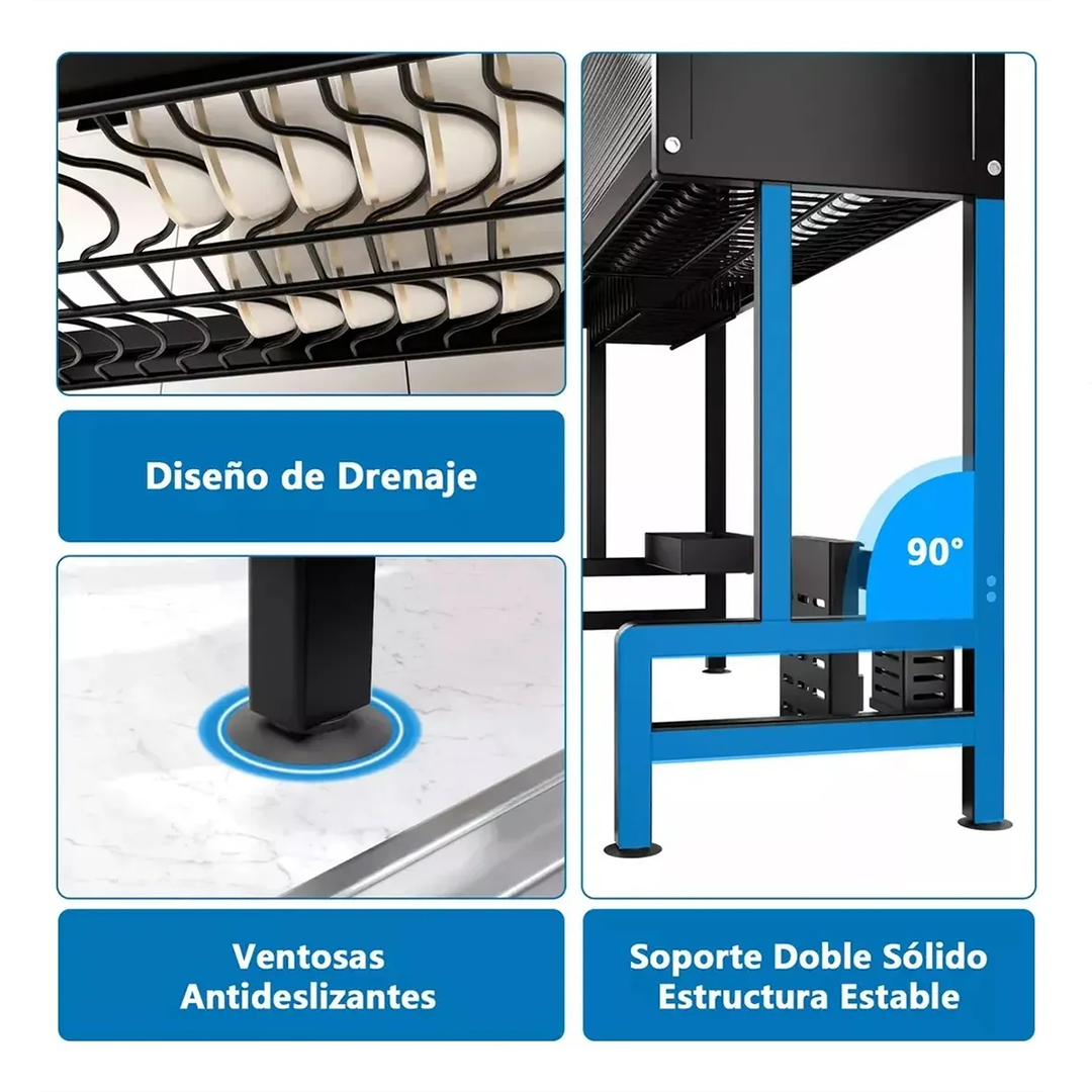Escurridor de Platos de Acero al Carbono con Puerta Abatible