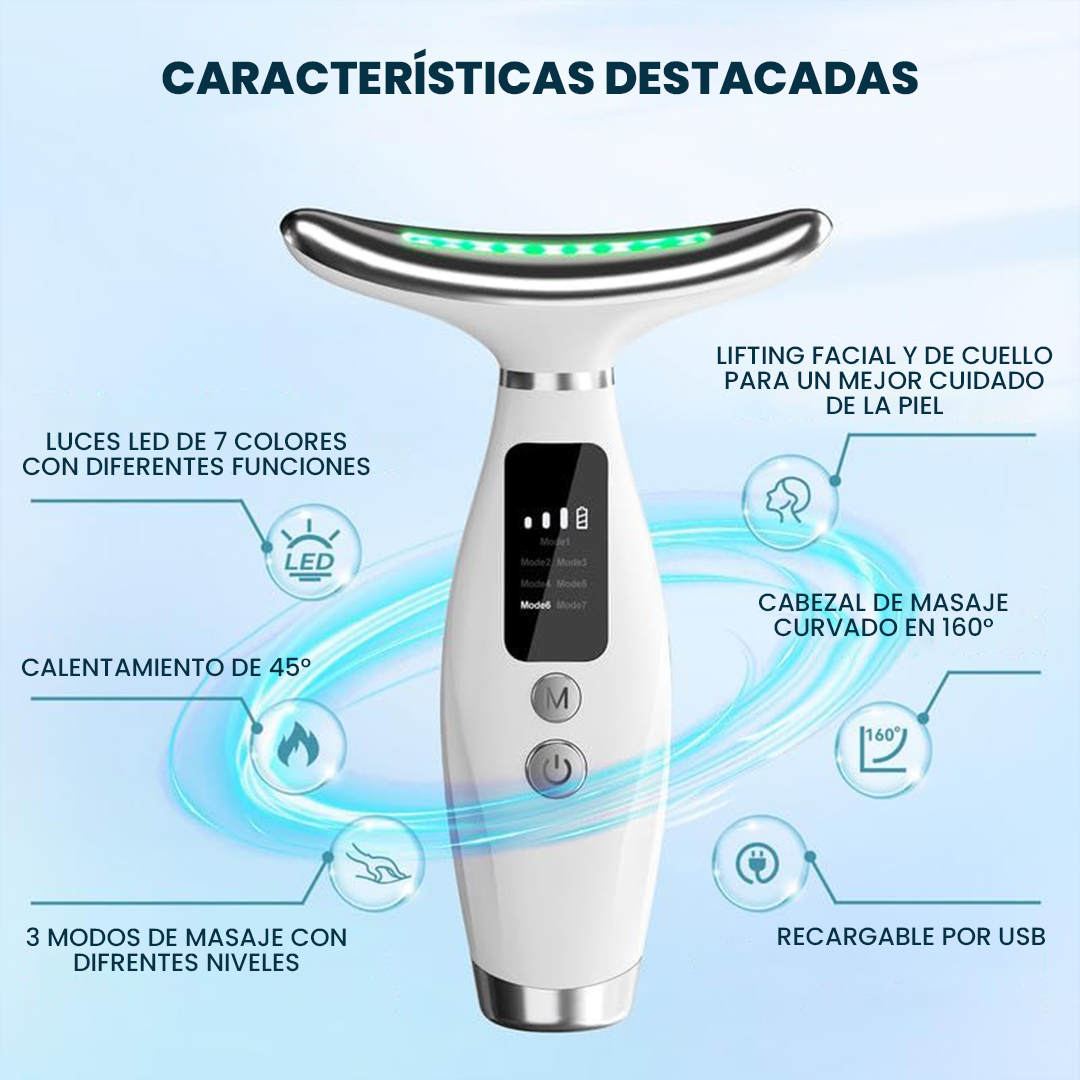 Masajeador Facial y de Cuello Con Luz UV- Cuidado Inteligente