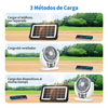 Ventilador con Panel Solar y Luz LED