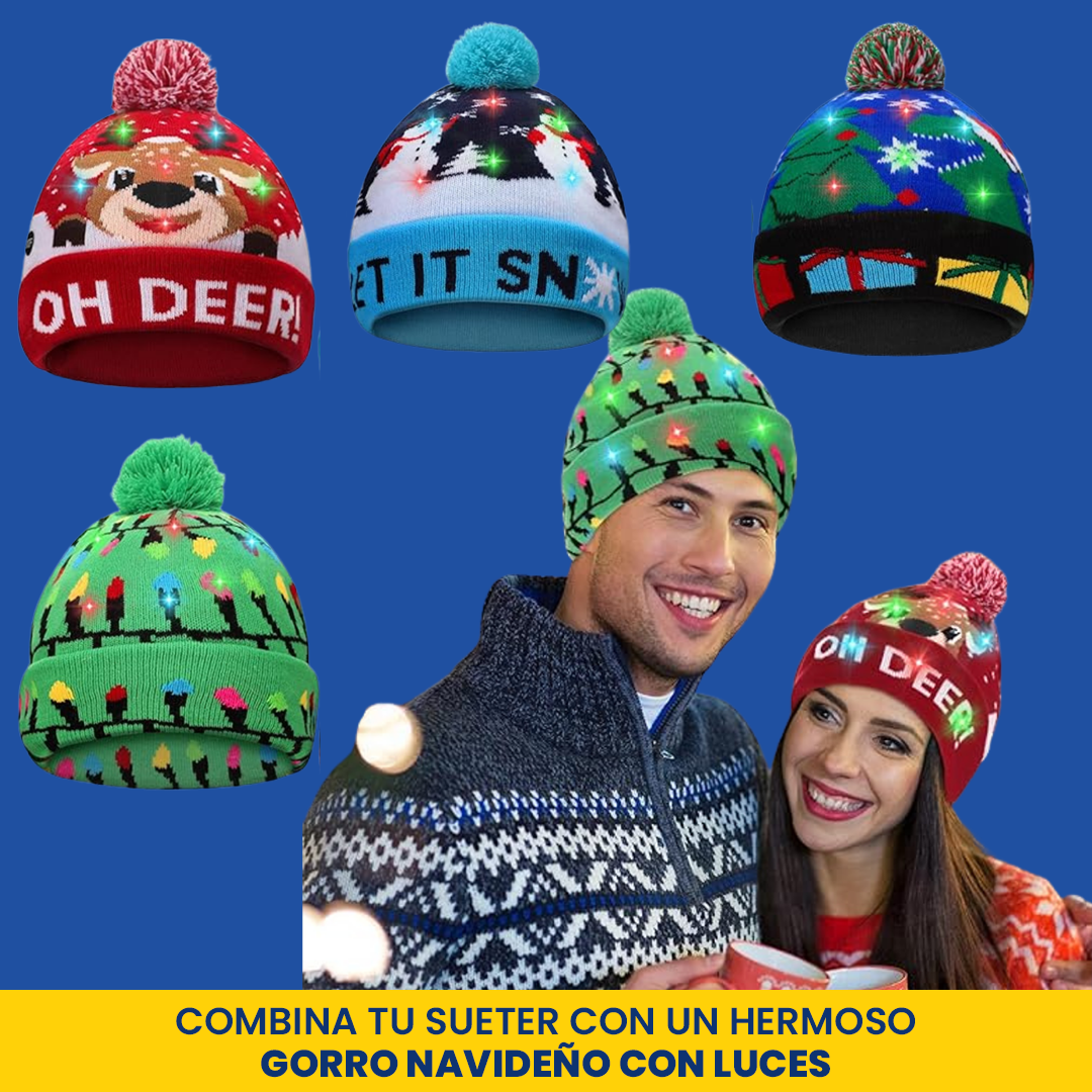 Suéter + Gorro Navideño Con Luces