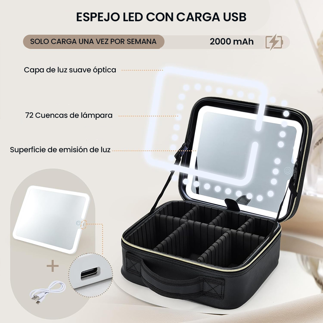Cosmetiquera con Espejo LED