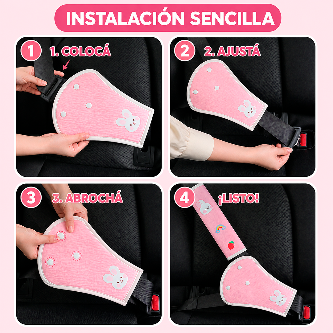 Protector Acolchado de Cinturón de Seguridad Infantil 2 en 1