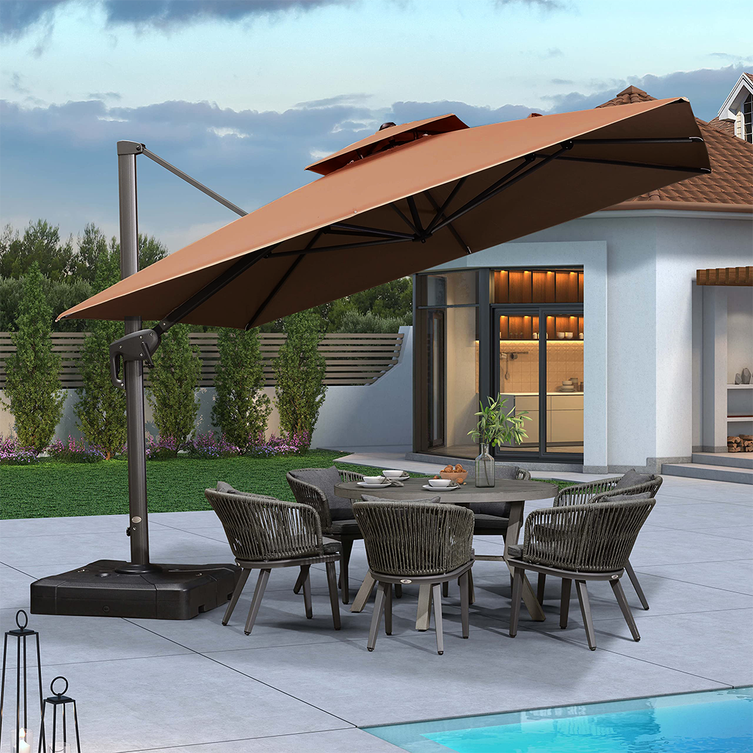 Sombrilla de Jardín Ajustable y Plegable