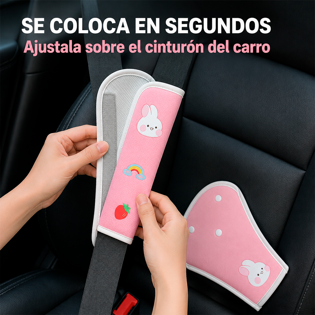 Protector Acolchado de Cinturón de Seguridad Infantil 2 en 1