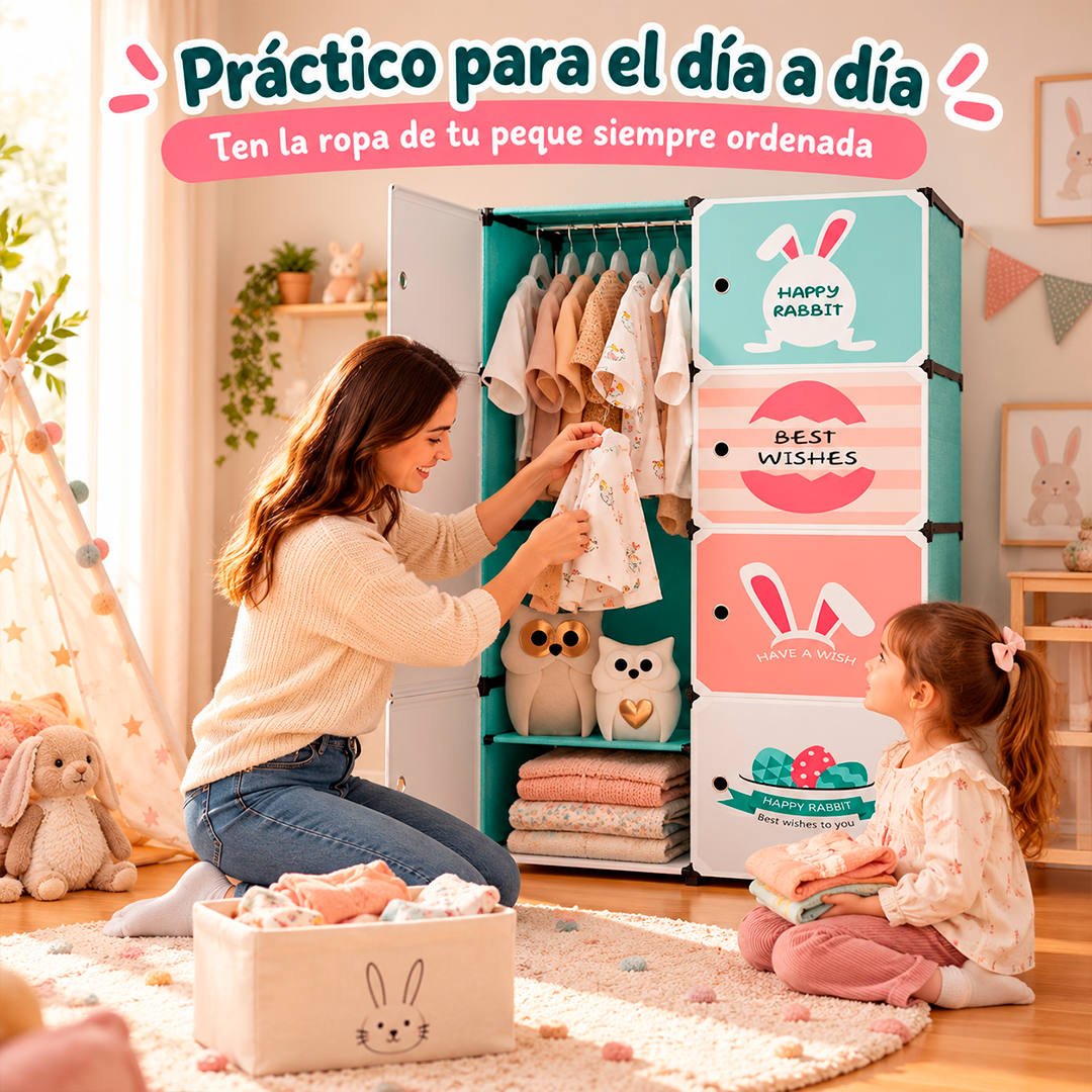 Armario Infantil Organizador de 8 Puertas