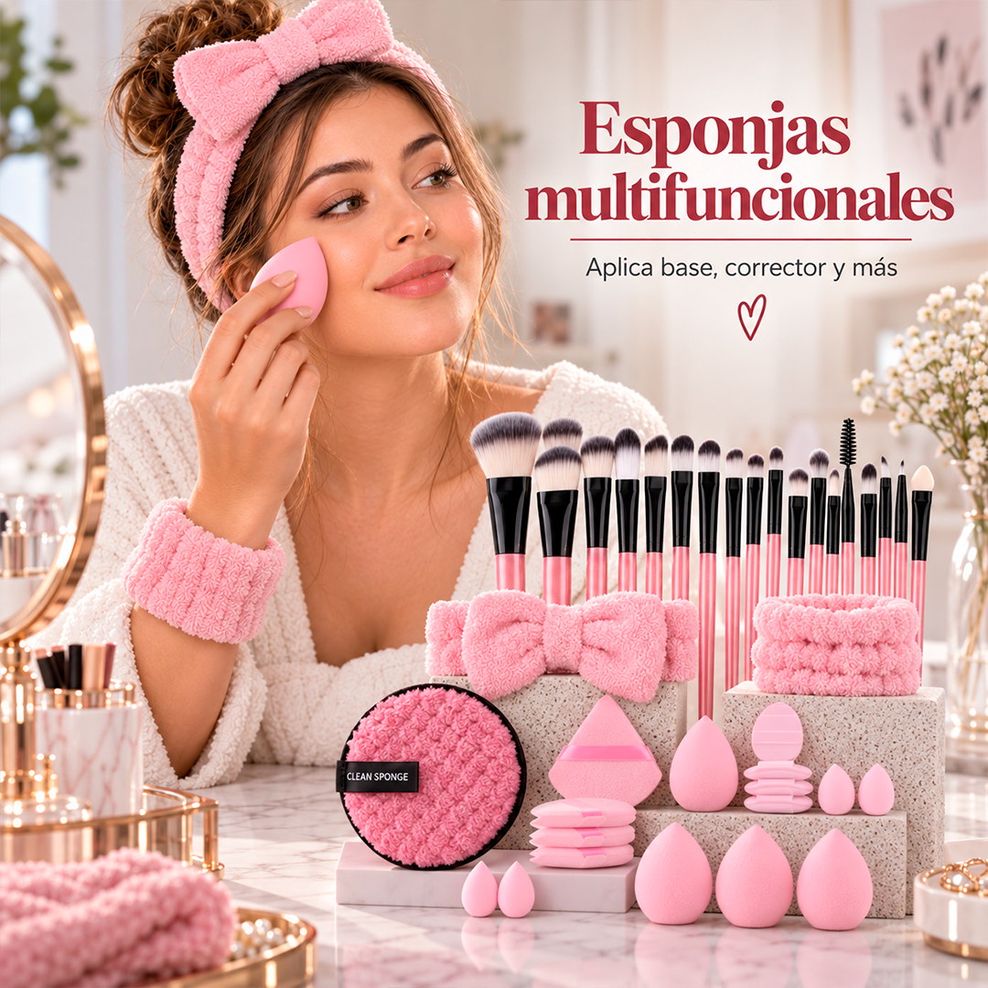 Kit Completo de Brochas + Esponjas + Accesorio