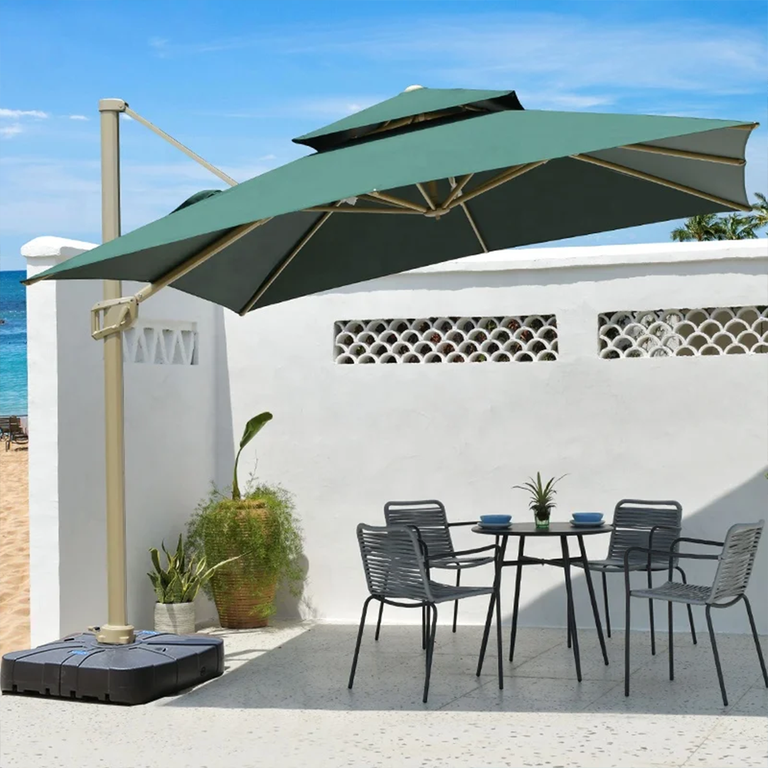 Sombrilla de Jardín Ajustable y Plegable