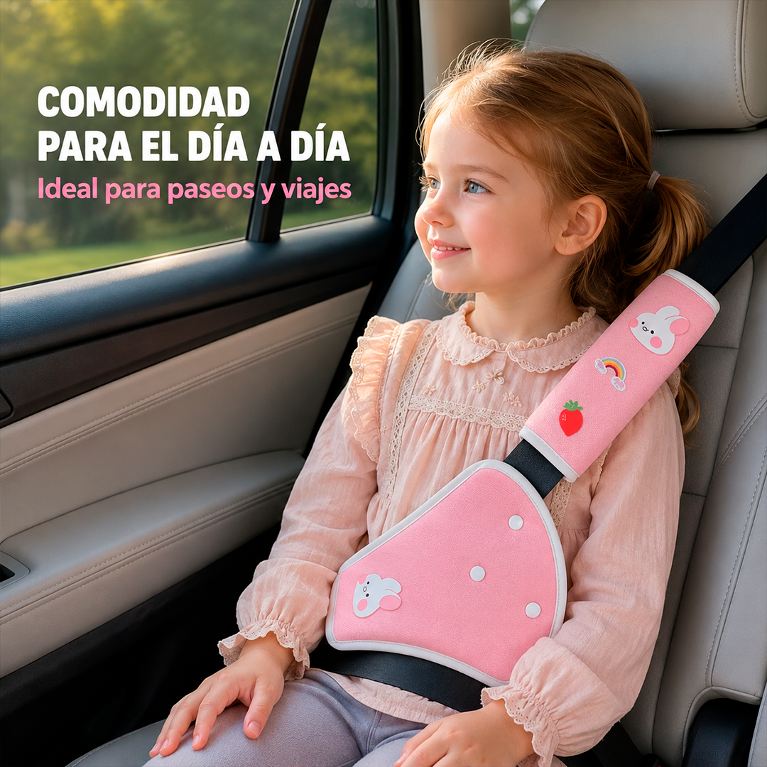 Protector Acolchado de Cinturón de Seguridad Infantil 2 en 1