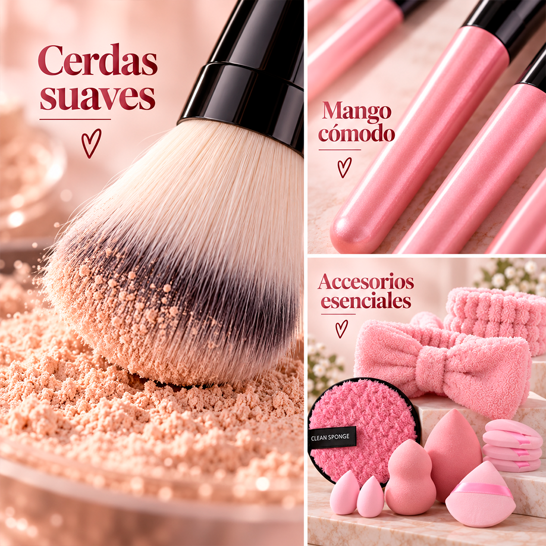 Kit Completo de Brochas + Esponjas + Accesorio