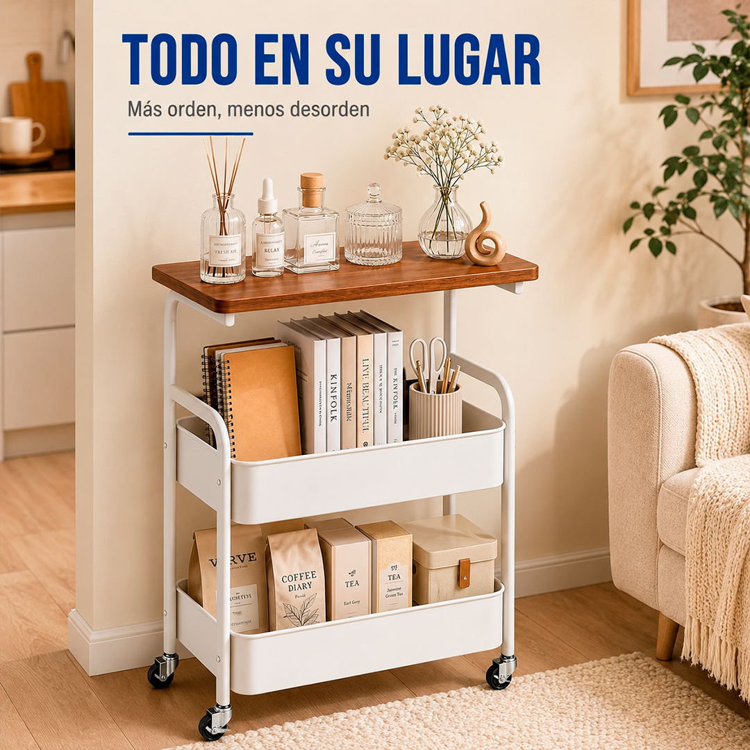Carrito con Mesa Auxiliar y Ruedas
