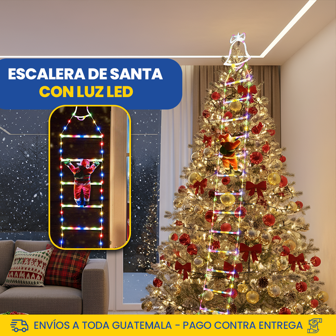 Escalera de Santa Con Luz LED