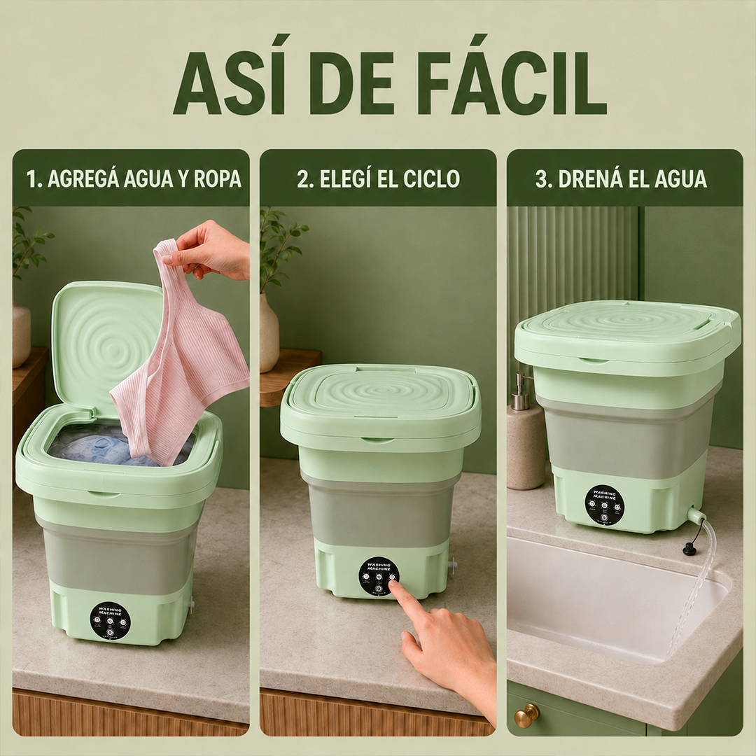 Mini Lavadora Plegable Portátil