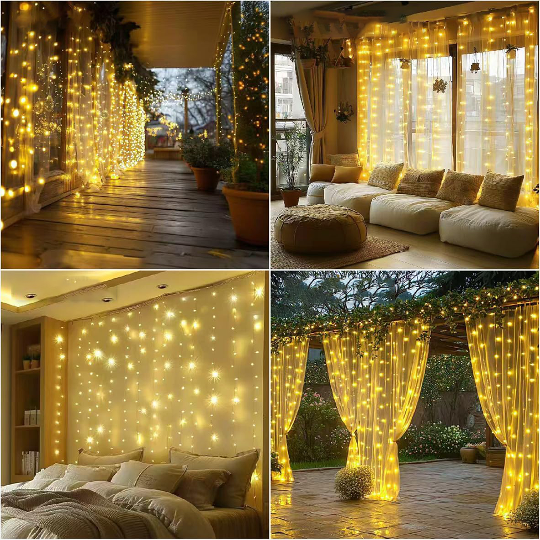 Cortina de Luz LED Navideña