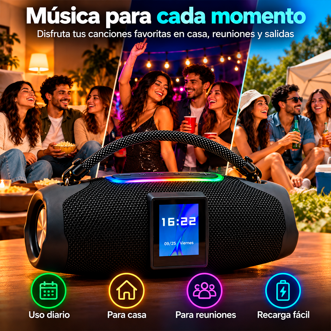 Bocina Bluetooth Con Pantalla Táctil