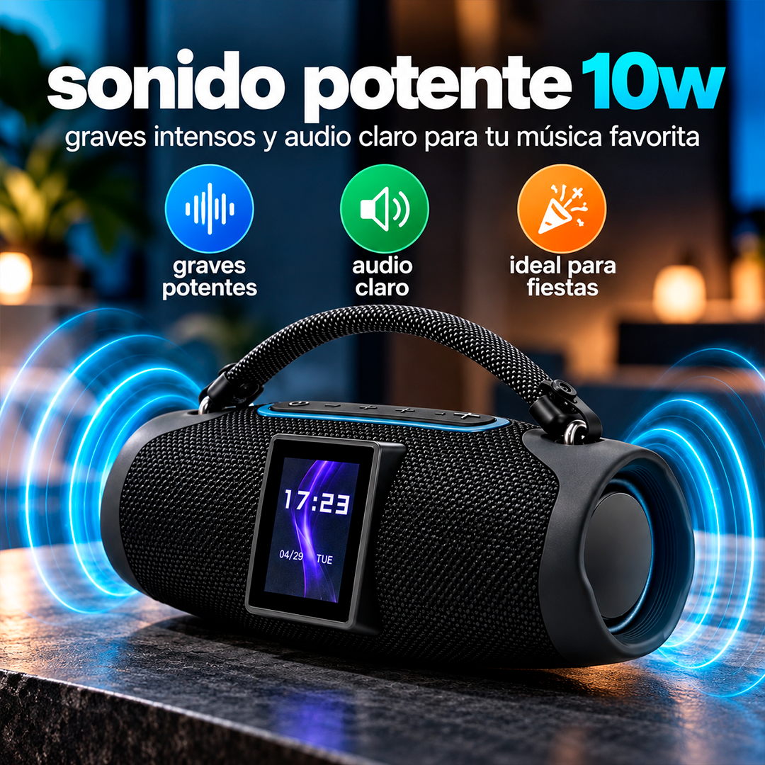 Bocina Bluetooth Con Pantalla Táctil