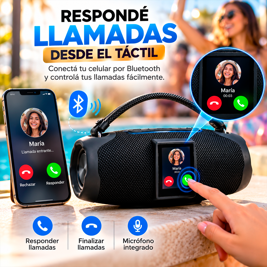 Bocina Bluetooth Con Pantalla Táctil