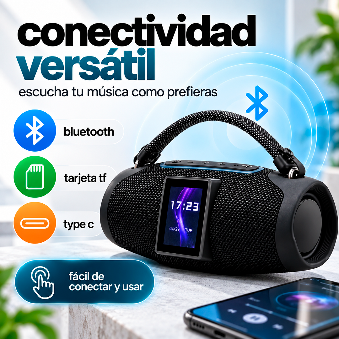 Bocina Bluetooth Con Pantalla Táctil