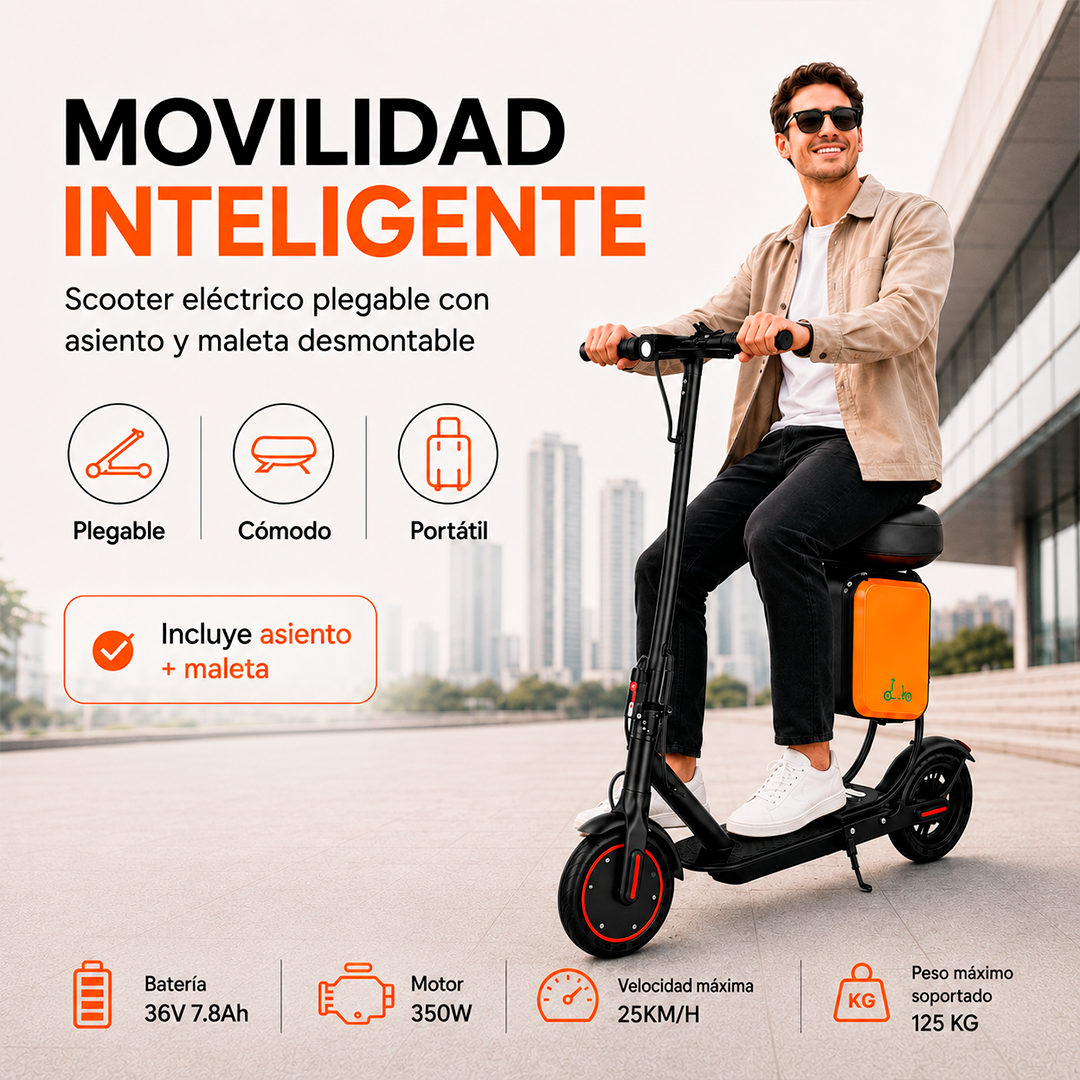 Scooter Eléctrico con Maleta