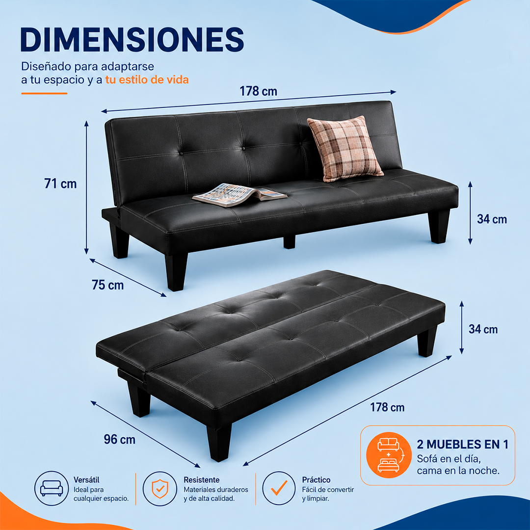 Sofá Cama Convertible 3en1