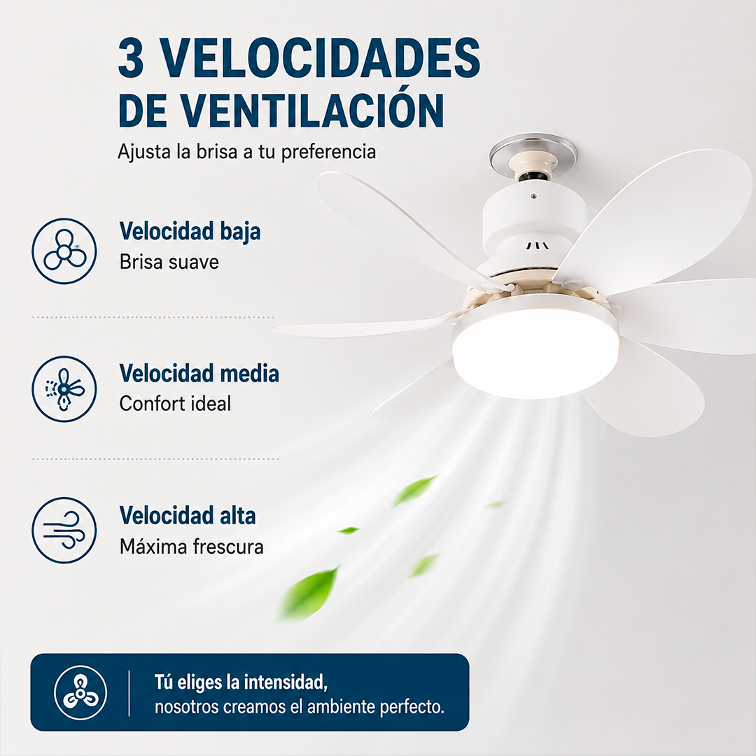 Ventilador de Techo con Luz LED 2 en 1